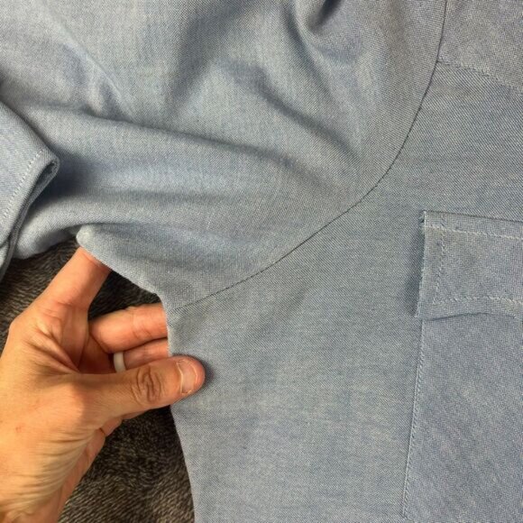 Vtg 80s Levi's White Tab Chambray Western Pearl Snap Long Sleeve Denim L - Picture 6 of 13